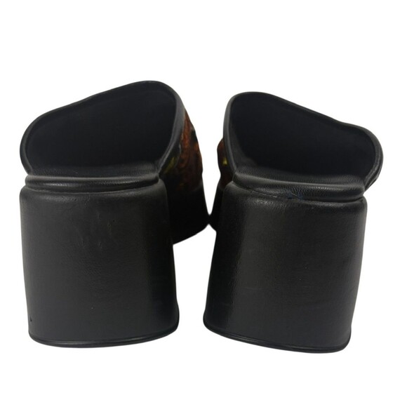 Retro Vibe Italian Floral Embroidered Corduroy Fairycore Boho Chunky Clogs 36  6 - Picture 5 of 16